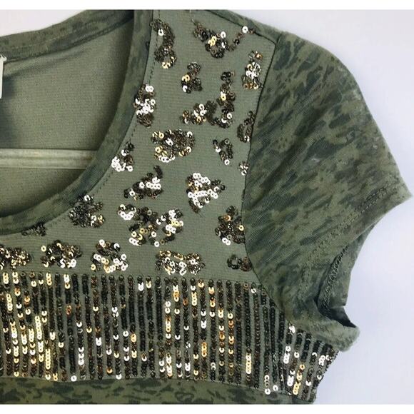 Chico's Top Women"s XS Embellished Sequins Sparkly Gray Party Night Out Knit - Picture 3 of 8